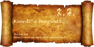 Konrád Henriett névjegykártya