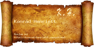 Konrád Henriett névjegykártya